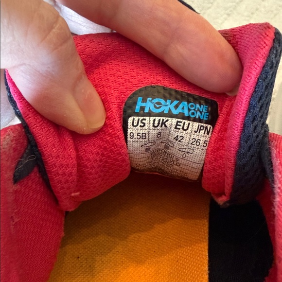 Hoka Bondi 9 Women's Navy and Pink Athletic Shoes - Picture 7 of 8